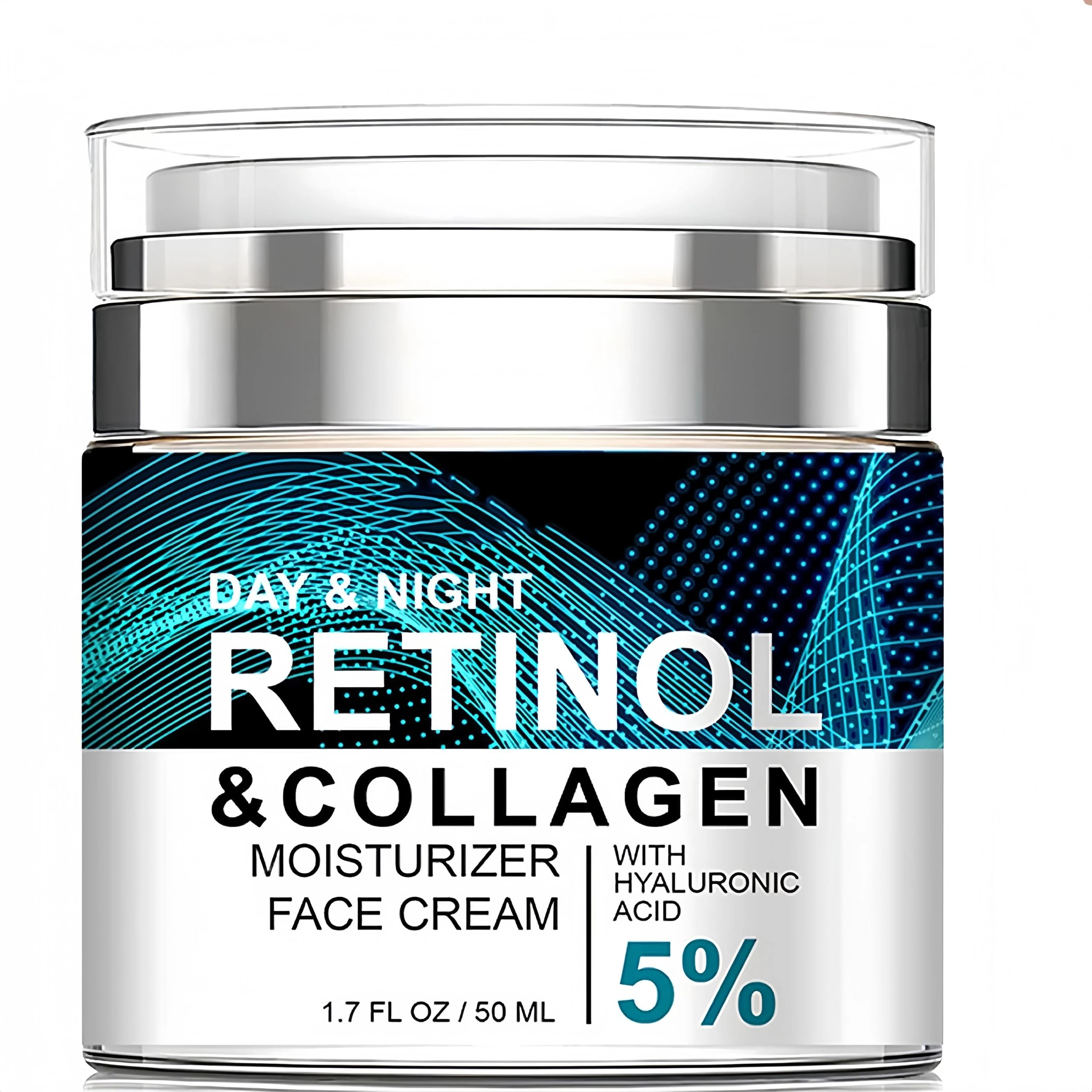 Advanced Retinol Collagen Face Cream with 5% Hyaluronic Acid – Anti-Aging & Anti-Wrinkle Formula to Reduce Fine Lines, Lift & Firm Skin. 24-Hour Hydration for a Youthful Glow. Suitable for Most Skin