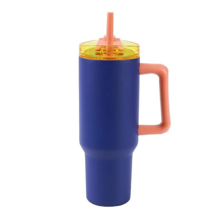 IDRINK - Travel Tumbler Insulated Water Bottle 1.2 Litre with Handle and Straw (Blue)