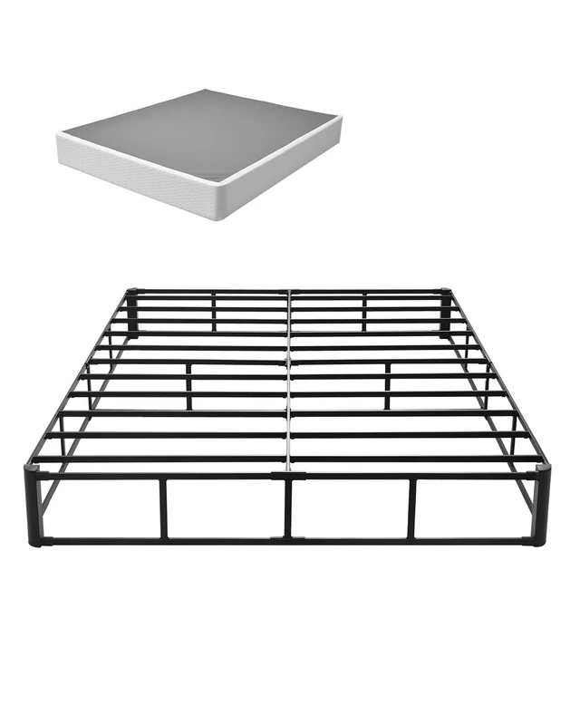 VEVOR Box Spring, Queen Size Bed Frame with Washable Fabric Cloth, Heavy Duty Metal Frame for Queen Bed, 9 in Mattress Foundation, 3500 lbs Max Weight Capacity, Easy Assembly, 79.1L x 59.6W x 9.1H in
