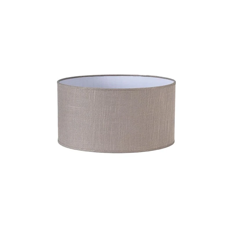 Zarivy E27 Cylindrical lampshade in Grey Linen 35x35x20cm, Ideal for Table Lamps and Interior Decoration.