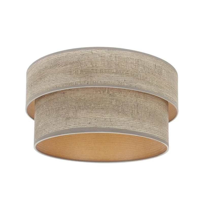 PRENDELUZ Standing lampshade for Living Room with Grey Wooden Base, Dimensions 40x35x21 cm, Ideal for Decoration and Interior Setting. - Image 1