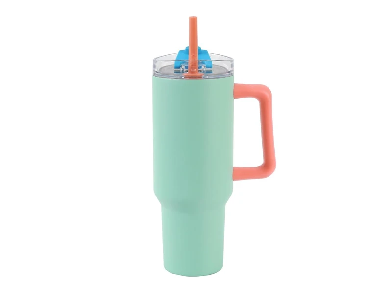 IDRINK - Travel Tumbler Insulated Water Bottle, 1.2 Litre with Handle and Straw (Aqua)