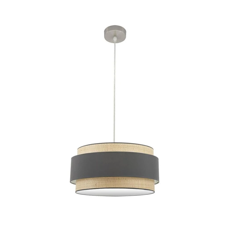 PRENDELUZ Pendant 2xe27 in Natural/Grey, Dimensions Regx50x50 cm, Ideal for Lighting and Decorating Indoor Spaces. - Image 1