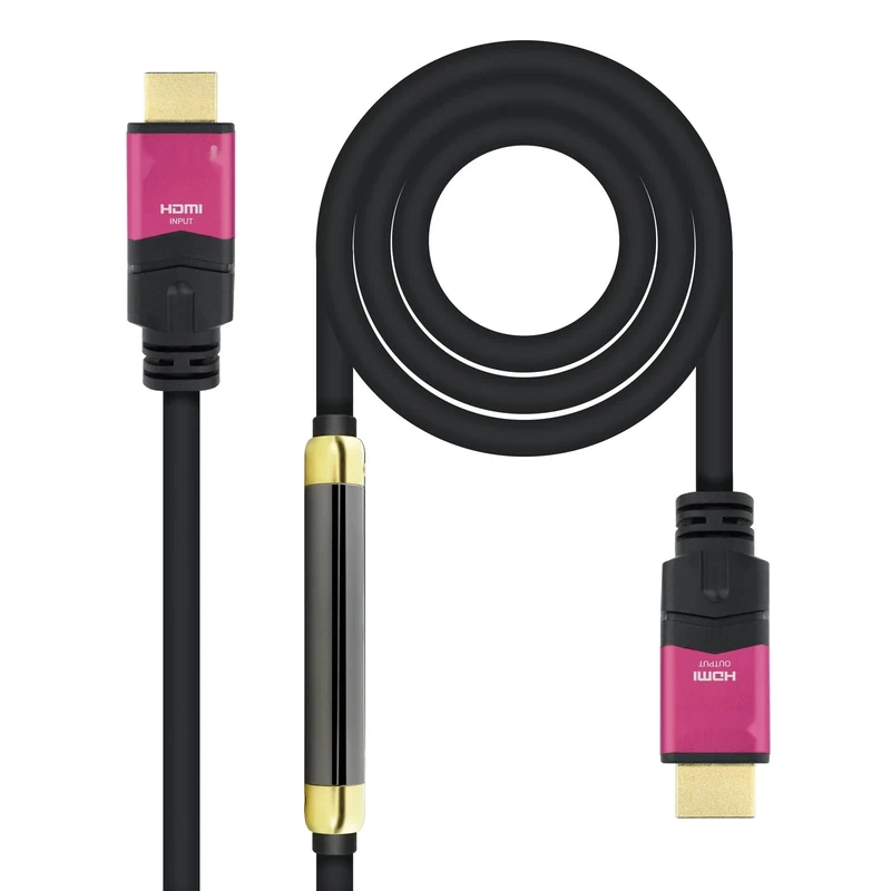 Brightium HDMI 2.0 Cable, 25m, 4K@60Hz, A/A-A/M Repeater, Black, ideal for connecting devices over long distances and transmitting high definition video.