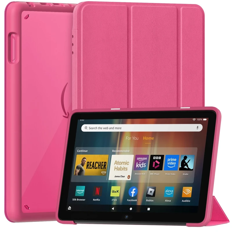 Tablet Case for 8inch Tablets(Only 12/10th Gen 2024/2022/2020 Released Models),Not Fits Onn TCL 8 inch Tablets,Mansiruyi Slim Light Trifold Stand Case with Auto Sleep/Wake -Raspberry