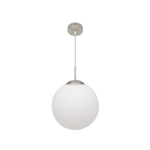 PRENDELUZ Pendant LED 1xE27 White/Nickel, 30x30 cm - Decorative Lighting for Homes, Living Rooms and Modern Spaces.