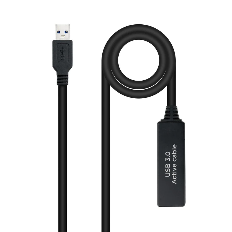 PRENDELUZ USB 3.0 Extender Cable 10M Black NANOCABLE: Enjoy an uninterrupted and fast connection. This cable ensures optimal performance for all your devices.