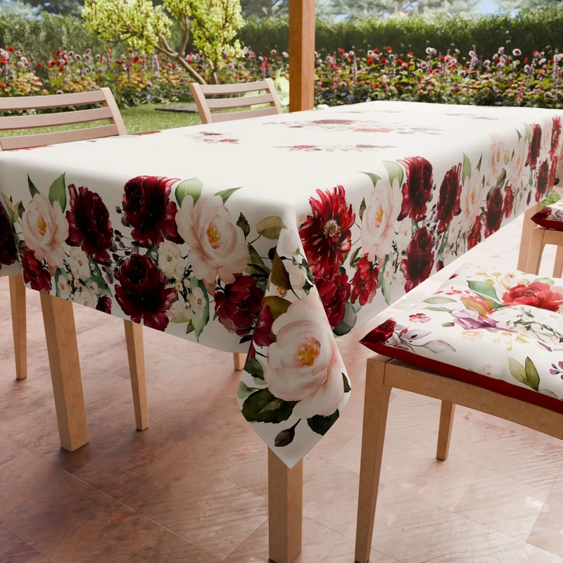 PETTI Artigiani Italiani - Stain Resistant Rectangular Tablecloth Kitchen Floral Design 07 x 24 Seater (140 x 450 cm) 100% Made in Italy