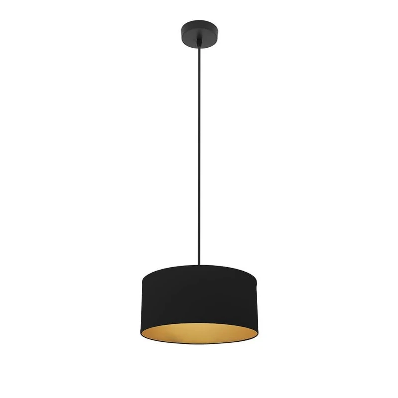 PRENDELUZ Pendant 1xe27 Black/Gold, Dimensions 30x30 cm, Ideal for Lighting and Decorating Modern Spaces. - Image 1
