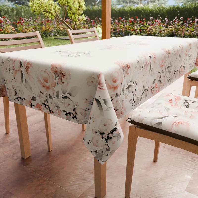PETTI Artigiani Italiani - Stain Resistant Rectangular Tablecloth Kitchen Floral Design 17 x 18 Seater (140 x 360 cm) 100% Made in Italy