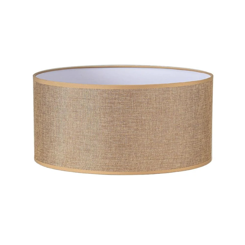 Cylindrical Jute Fabric Shade, 50 x 50 x 25 cm, Brown, Ideal for Illuminating and Decorating Spaces with Natural Style.