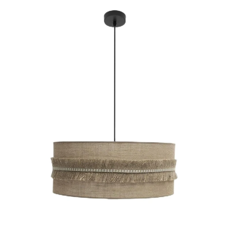Zarivy Black Pendant 3xe27 with 60x60cm Sack and Fringes, Ideal for Decorative Lighting and Creating Cozy atmospheres.