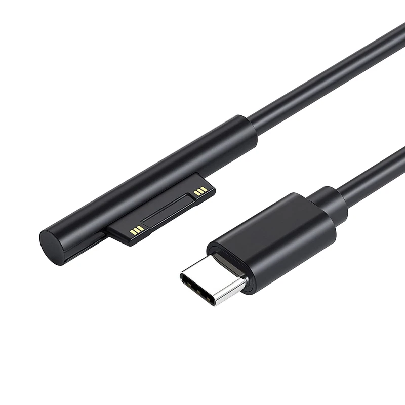 1.8m Surface Connect to USB-C Charging Cable, Compatible with Microsoft Surface Pro 7/6/5/4/3, Surface Laptop 1/2/3, Surface Go 1/2 – Works with 45W 15V3A USB-C Charger, Lightweight & Durable