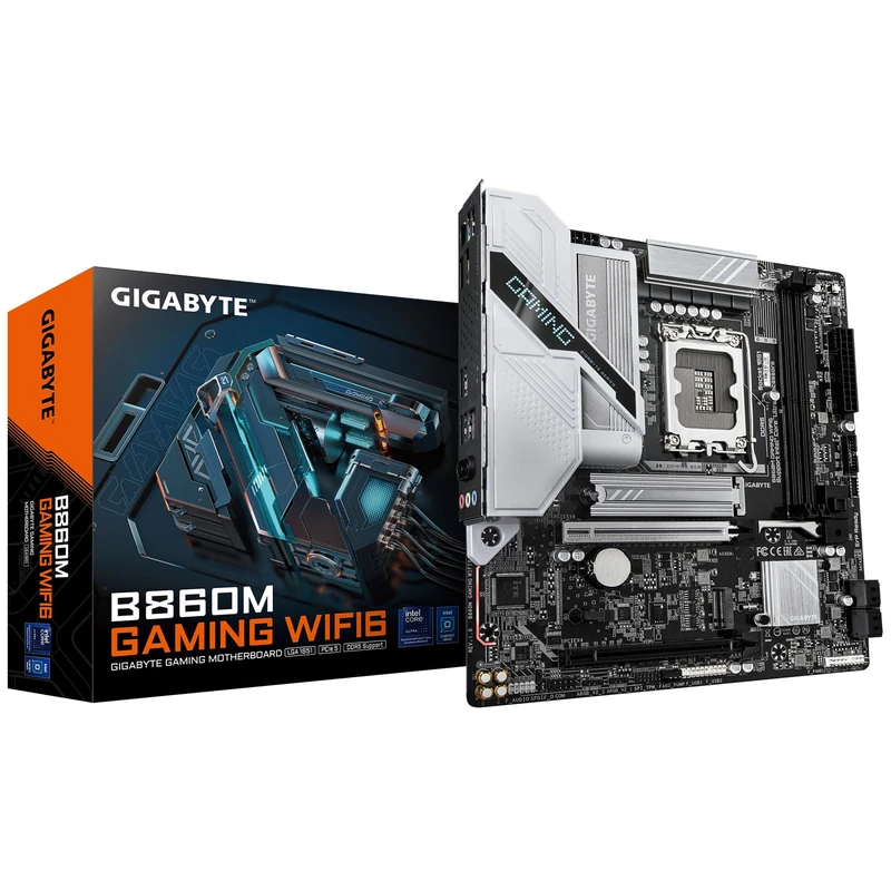 GIGABYTE B860M GAMING WIFI6 Motherboard - Intel Core Ultra Series CPUs, 8+1+2 Phases VRM, up to 9066MHz DDR5, 1xPCIe 5.0 + 1xPCIe 4.0 M.2, 2.5GbE LAN, WIFI 6, USB 3.2 Gen 1 - Image 1