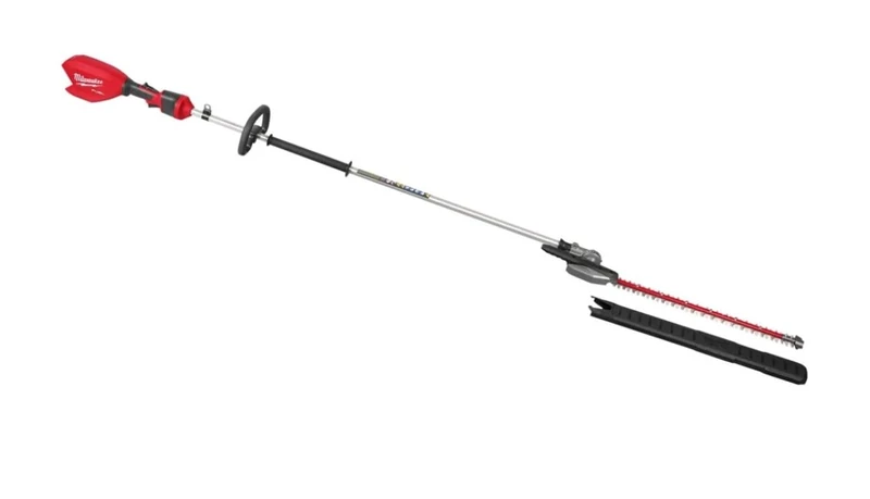 Milwaukee M18FHETE27-0 18V M18 Fuel Cordless Brushless Pole Articulating Hedge Trimmer 267cm Bare Unit, red