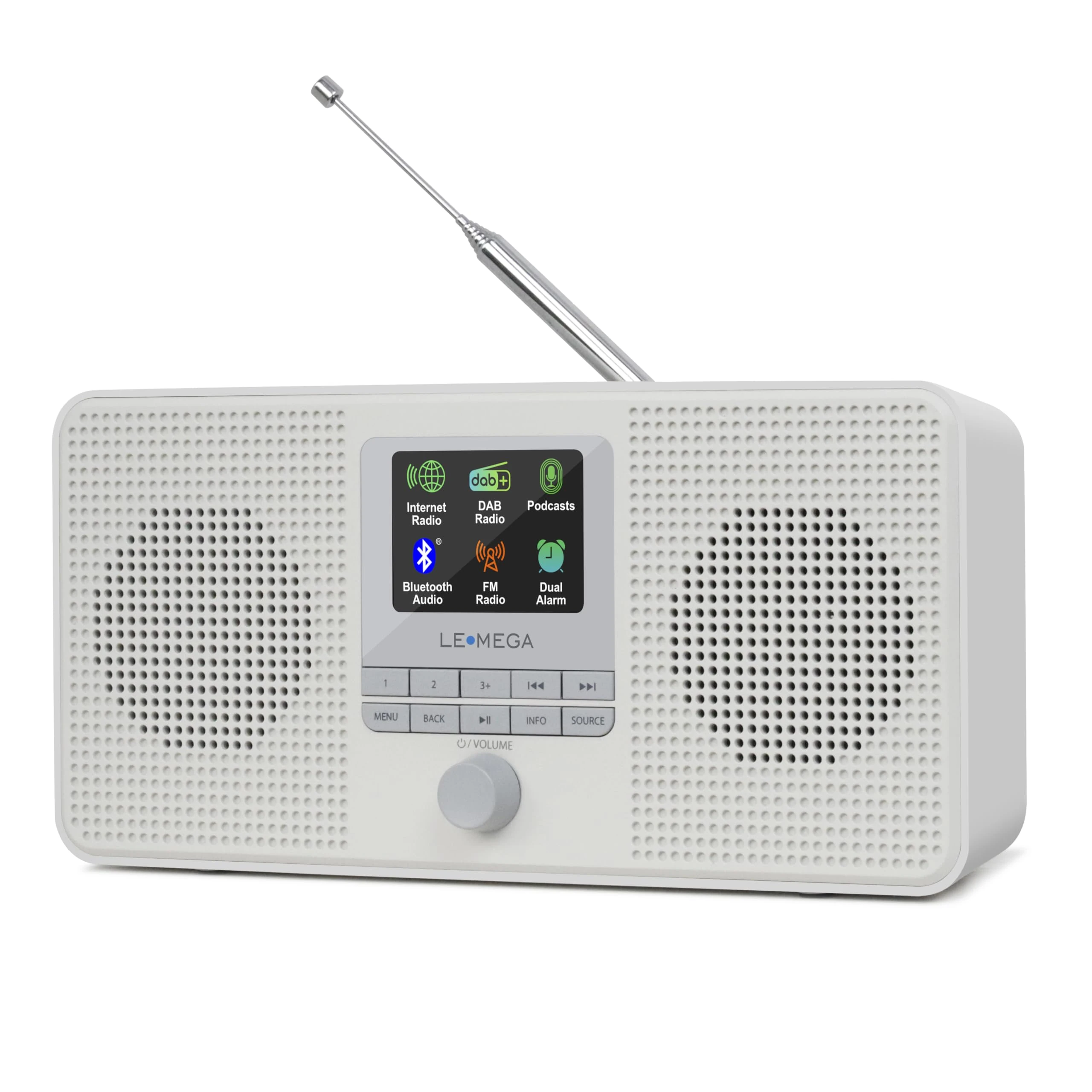 LEMEGA IR4S Stereo WIFI Internet Radio,Portable DAB/DAB+/FM Digital Radio,Spotify Connect,Bluetooth Speaker,Dual Alarms Clock,60 Presets,Headphone-Output,Batteries or Mains Powered -Stone Grey
