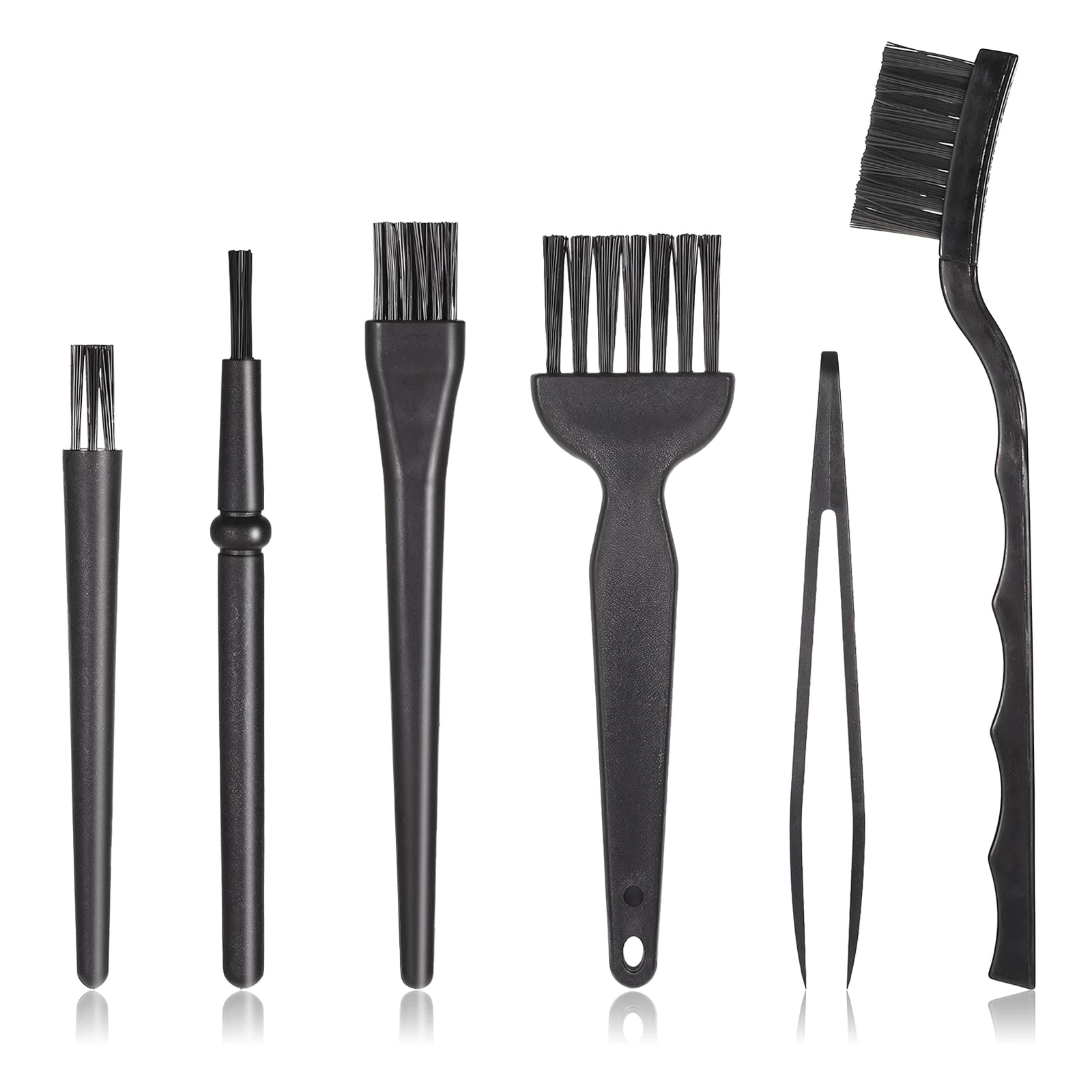 6 Piece Mini Keyboard Cleaning Brushes Kit Anti Static Brushes Keyboard Cleaning Kit Small Brushes Dust Cleaning Brush Kit Portable Plastic Brush for Tablet Camera Mobiles Desk Office Equipment