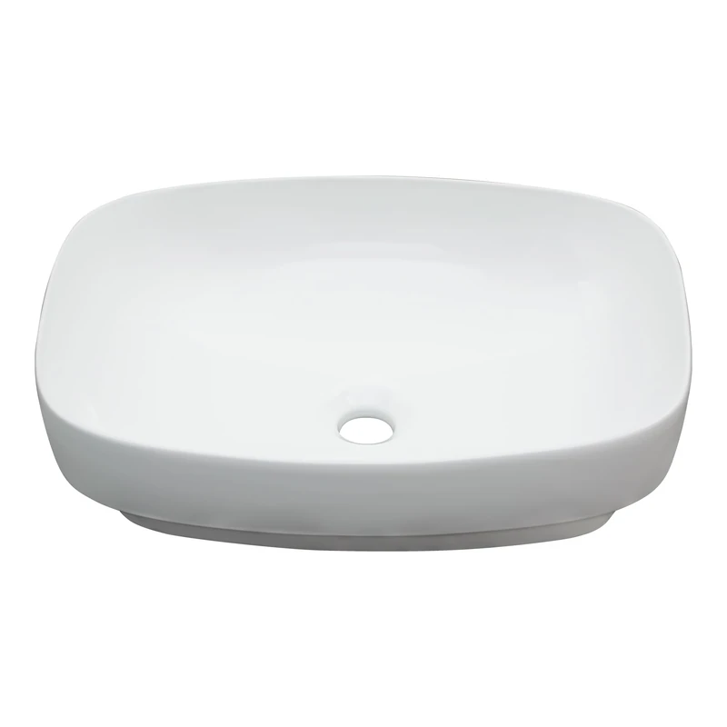 Lordear Vessel Sink Bathroom Semi Recessed Sinks 20 x 15 Inch Oval White Ceramic Vessel Sinks Modern Vanity Sink Bath Wash Bowl Above Counter Basin