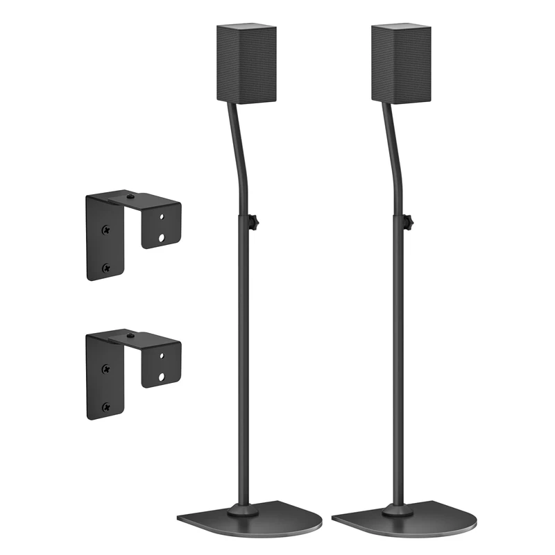 Speaker Stand Pair for Samsung Speaker Stands and Wall Mount - 33" to 42" Height Adjust Floor Speaker Stand for Samsung Surround Sound Rear Speakers Stand with Keyhole & Thread Hole