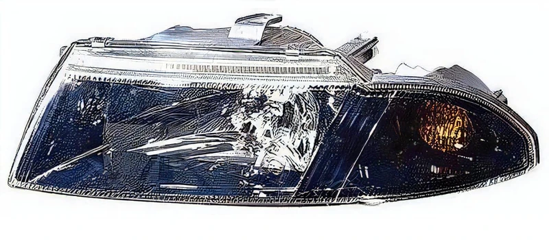 PROPOSTEONLINE Headlight made for Mitsubishi Carisma 1999 Left Halogen prepared for electric adjustment Black Parable MR972793