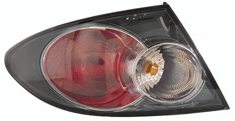 PROPOSTEONLINE Optical Assembly Made for Mazda 6 from 2005 to 2008 Rear Left East. with Smoked Crystal Glass