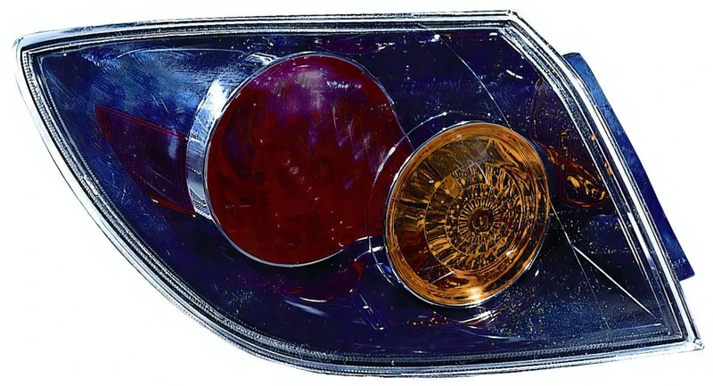 PROPOSTEONLINE Optical Assembly Made for Mazda 3 from 2003 to 2009 Rear Left East. with Crystal Glass Black Parable BN8F51180D