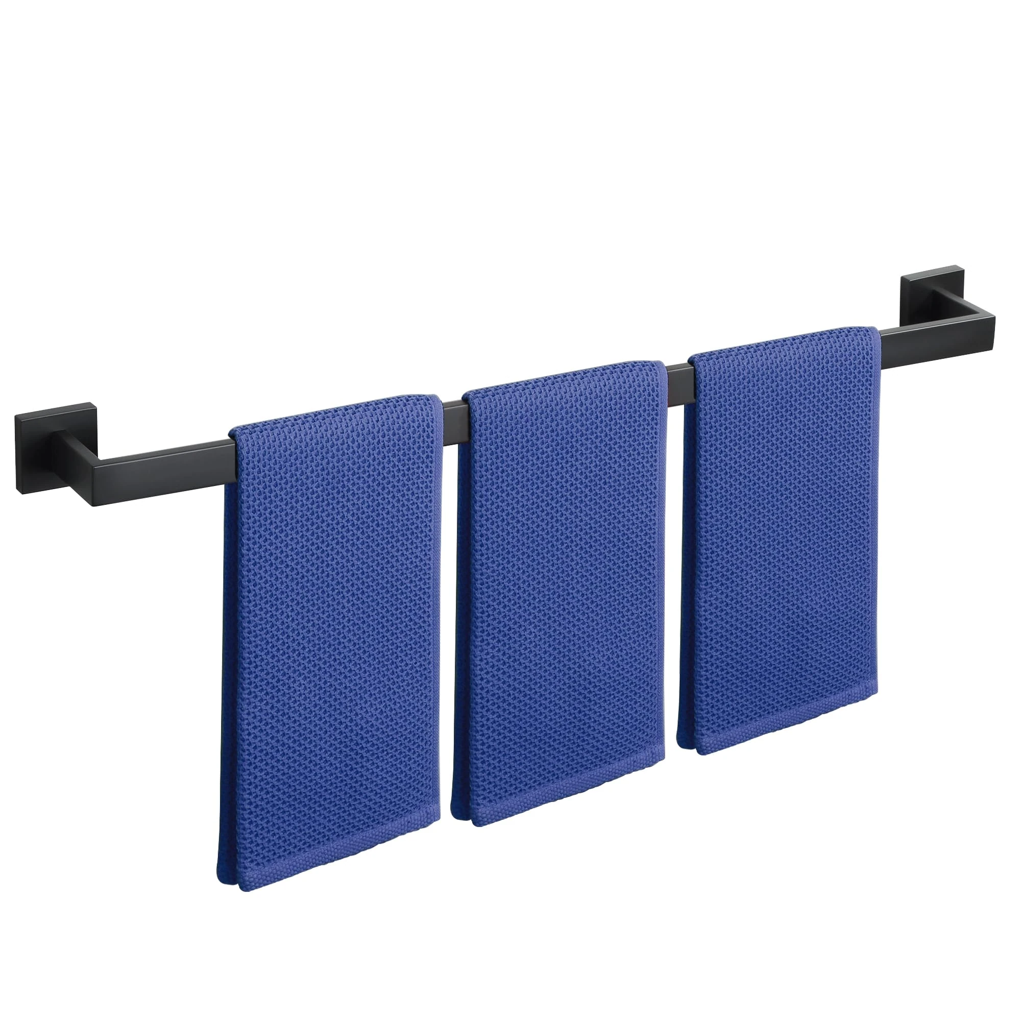 Sayayo Black Towel Rail Wall Mounted Bathroom Towel Holder 80CM Towel Bar, SUS304 Stainless Steel Waterproof & Anti-Rust