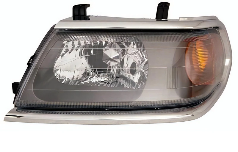 PROPOSTEONLINE Headlight made for Mitsubishi PAJERO SPORT Left Halogen Pred. Electric Reg. Grey Parable, Chrome Frame MR566771
