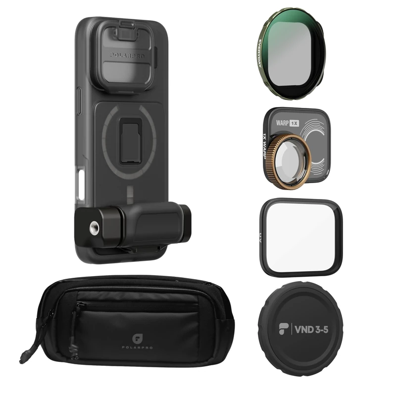 PolarPro LiteChaser iPhone 16 Pro Max - Street Photographer Kit - Pro Max Case - 1 Lens - 3 Filters - Sling Black