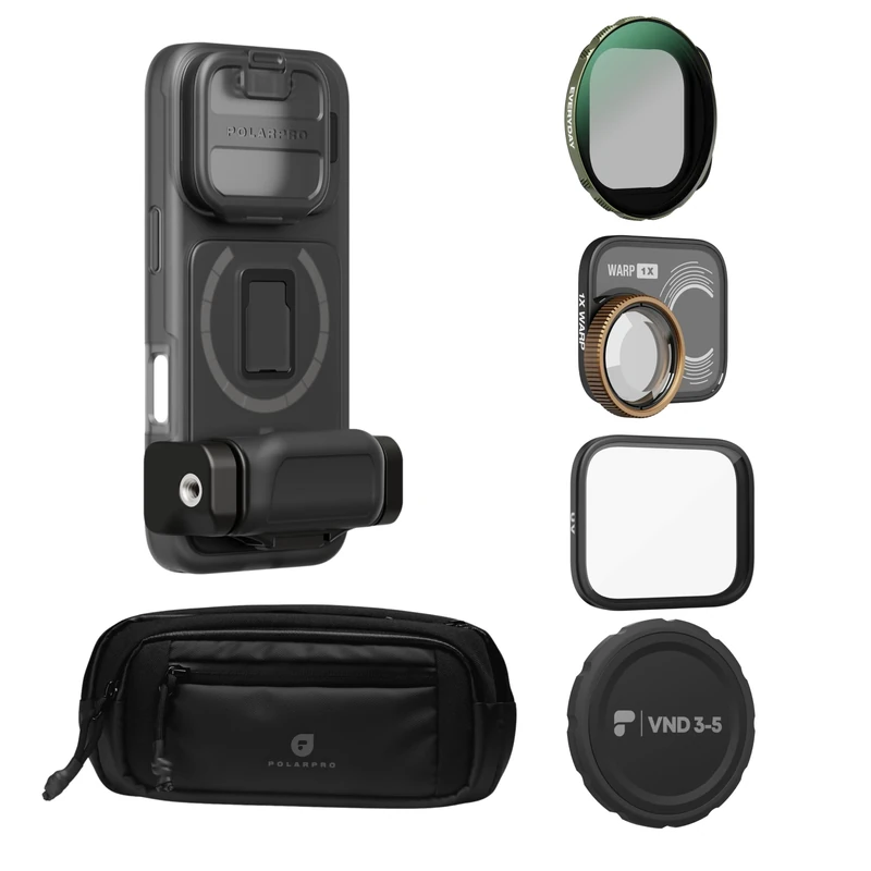 PolarPro LiteChaser iPhone 16 Pro - Street Photographer Kit - Pro Case - 1 Lens - 3 Filters - Sling Black