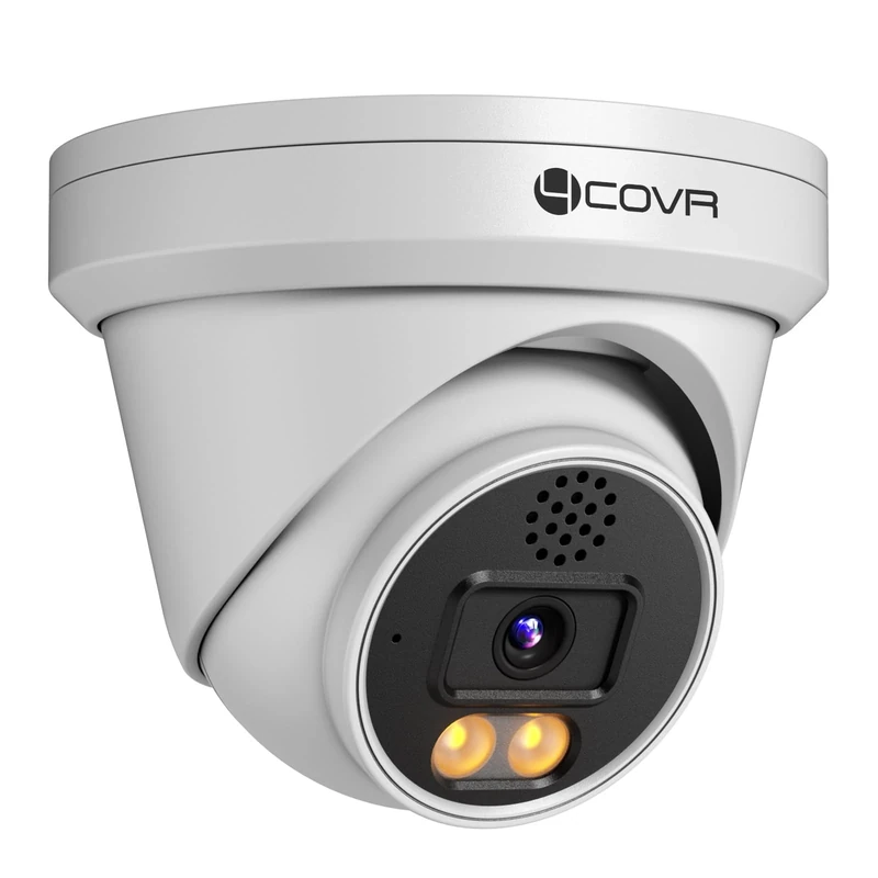 4COVR 5MP PoE CCTV Camera with Dual Lights Color Night Vision, Wired Surveillance IP Dome Security Camera Outdoor, Smart AI Human/Vehicle Detection, Two-Way Talk, with microSD Card Slot, ELY97KA5MA