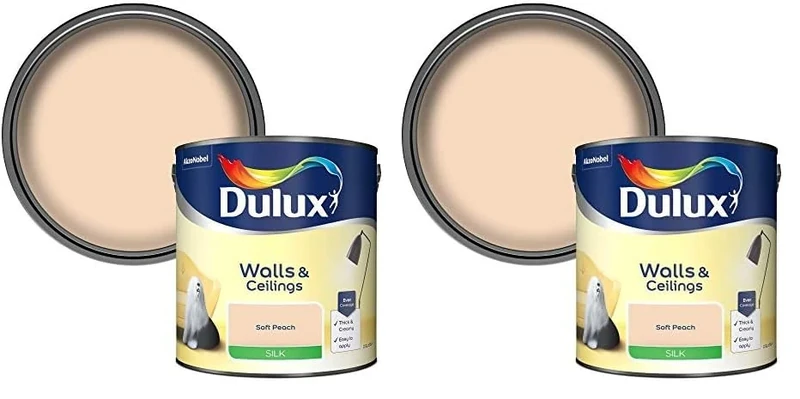 Dulux Silk Emulsion Paint Soft Peach 2.5L (2 Pack) - Walls