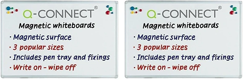 Q Connect Magnetic Whiteboard Drywipe Notice Board 900x600mm (Pack of 2)