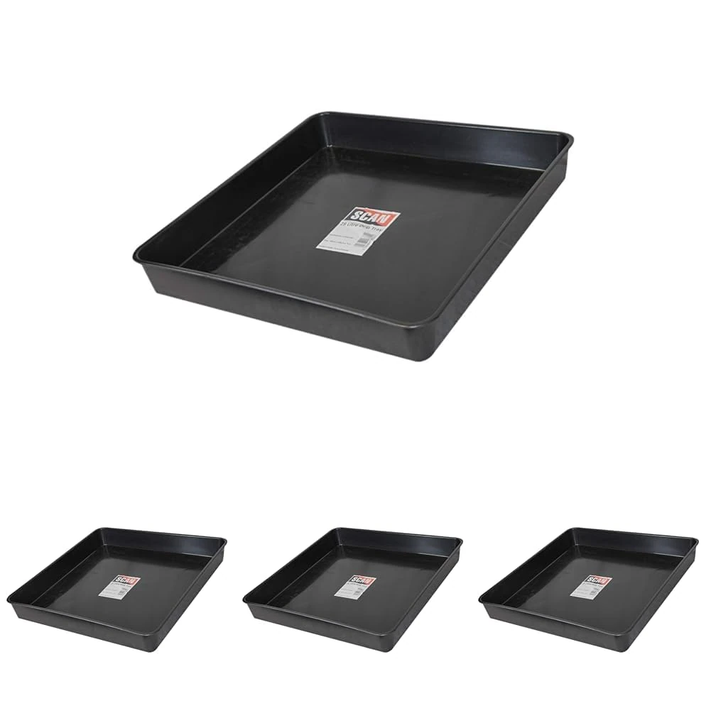 Scan SCASCTRAY28 28 Litre (6.1gal) Drip Tray/Garden Tray 60 x 60 x 7 cm (24 Inch) (Pack of 4)