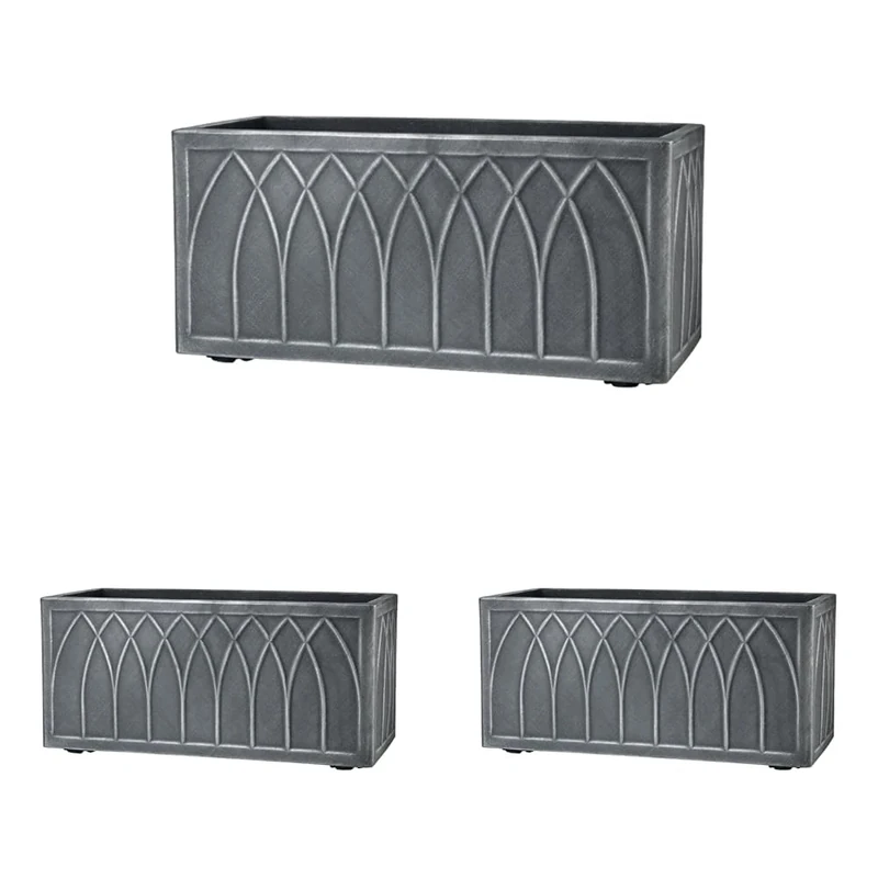 Stewart 5122031 70 Centimeter Versailles Trough Planter Pewter (Pack of 3)
