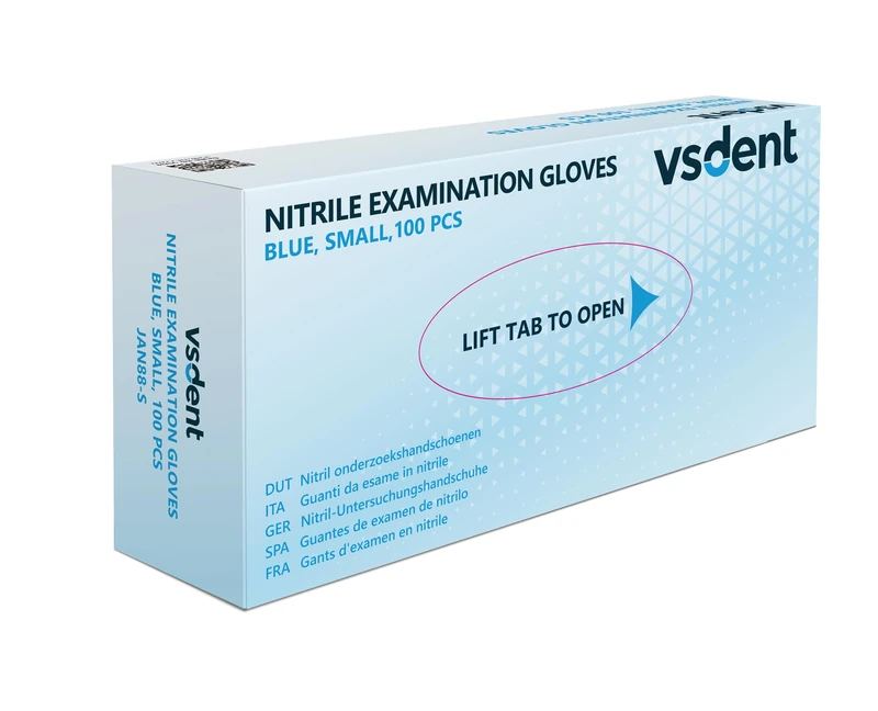 VSDent Small Blue Disposable Nitrile Gloves Powder & Latex Free - Box of 1000 Gloves - Image 1