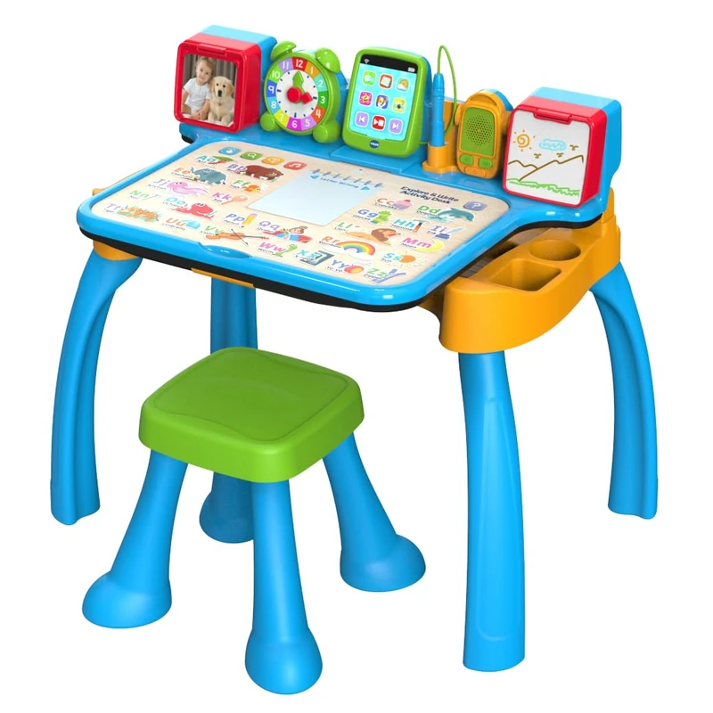 VTech - 6 in 1 Multiactivity Desk CREATE and Learn! Interactive Educational Center, Toy Children +3 Years, Whiteboard, Music, Notepad, Tablet and Stool, Letters, Numbers, ESP Version