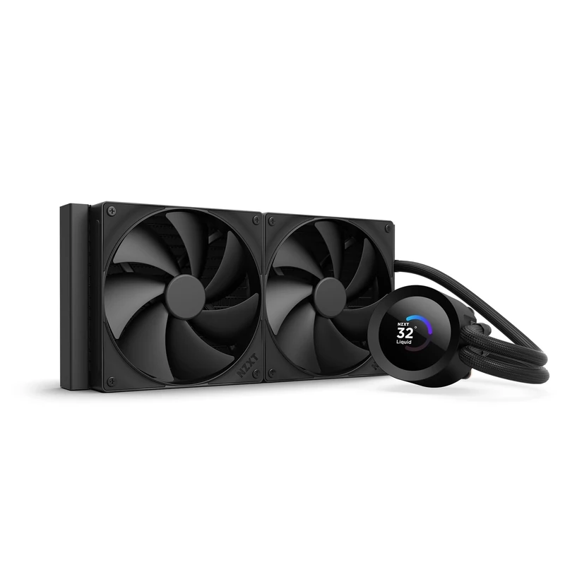 NZXT Kraken Plus 280 – AIO CPU Liquid Cooler – 280mm Radiator – 2 x F140P Fans – Customizable 1.54" Square LCD – AMD® AM5, AM4 – Intel® LGA 1851/1700, 1200/115X – Black