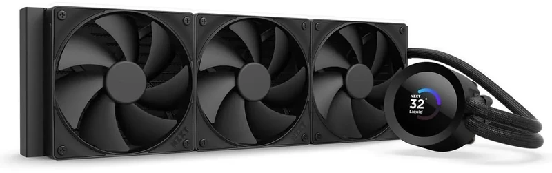 NZXT Kraken Plus 360 – AIO CPU Liquid Cooler – 360mm Radiator – 3 x F120P Fans – Customizable 1.54" Square LCD – AMD® AM5, AM4 – Intel® LGA 1851/1700, 1200/115X – Black