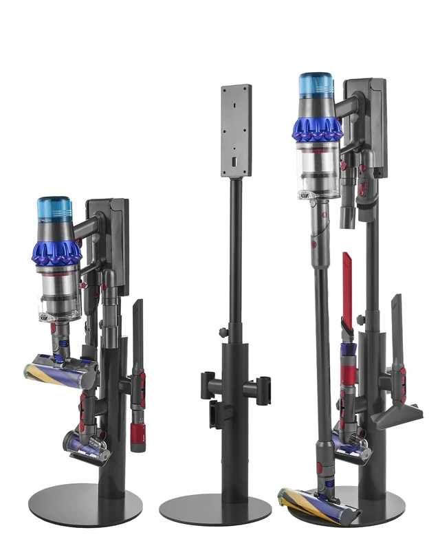 VEVOR Vacuum Stand, Compatible with Dyson V7 V8 V10 V11 V12 V15 SV10 SV12 SV14 SV18 SV21 Upright Vacuum Cleaners & Accessories, Stable Vacuum Stand Holder with 3 Clips and Adjustable Height
