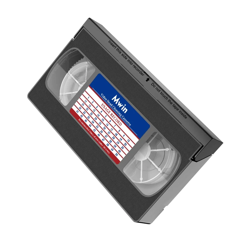 Mwin VHS Head Cleaner - Reusable Video Head Cleaner Tape for VHS/VCR Players, Dry Technology No Fluid