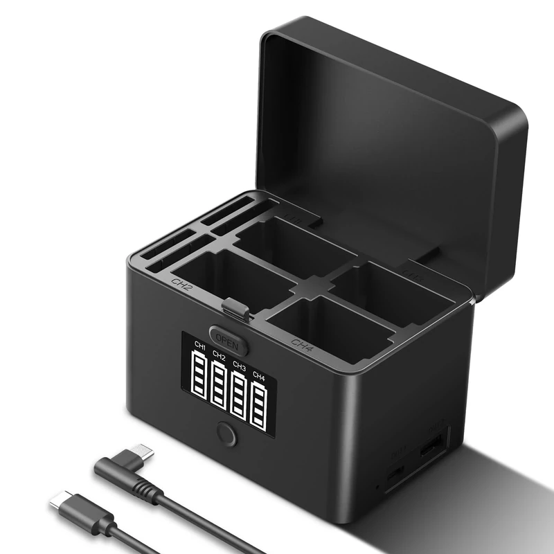 NEEWER 2 in 1 Four Channel USB Battery Charger for NP-FZ100 & LP-E6, 40W Fast Charging, Plastic Backup Power Supply Compatible with Sony A6700 A7III FX3 FX30 A7IV Canon EOS R5 II, NW-ZP4