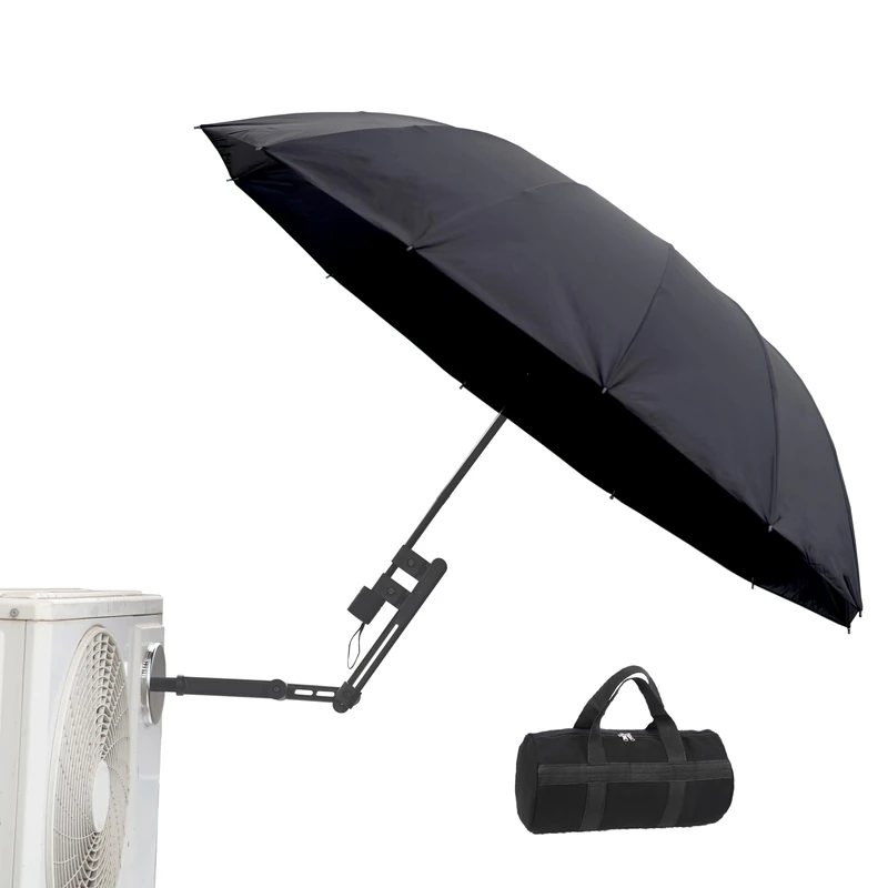 mucol HVAC Umbrella with Magnetic Base, Dual-Axis 360° Rotation, Oversized Magnetic Stand & Height Adjustment, Stay Dry and Cool for Outdoor Work（52" Black） - Image 1