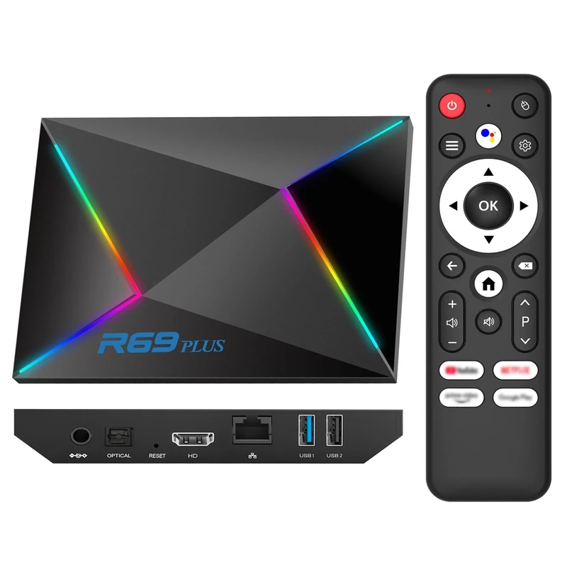 Android 14.0 TV Box 2025, Android TV Box 4GB RAM 32GB ROM Android 14 TV Box WIFI6 1000M Ethernet 4K 8K HDR10 R69 Plus H728 Octa-core 3D Smart TV Box Supports 2.4G 5.8G Dual WiFi BT5.0 USB 3.0