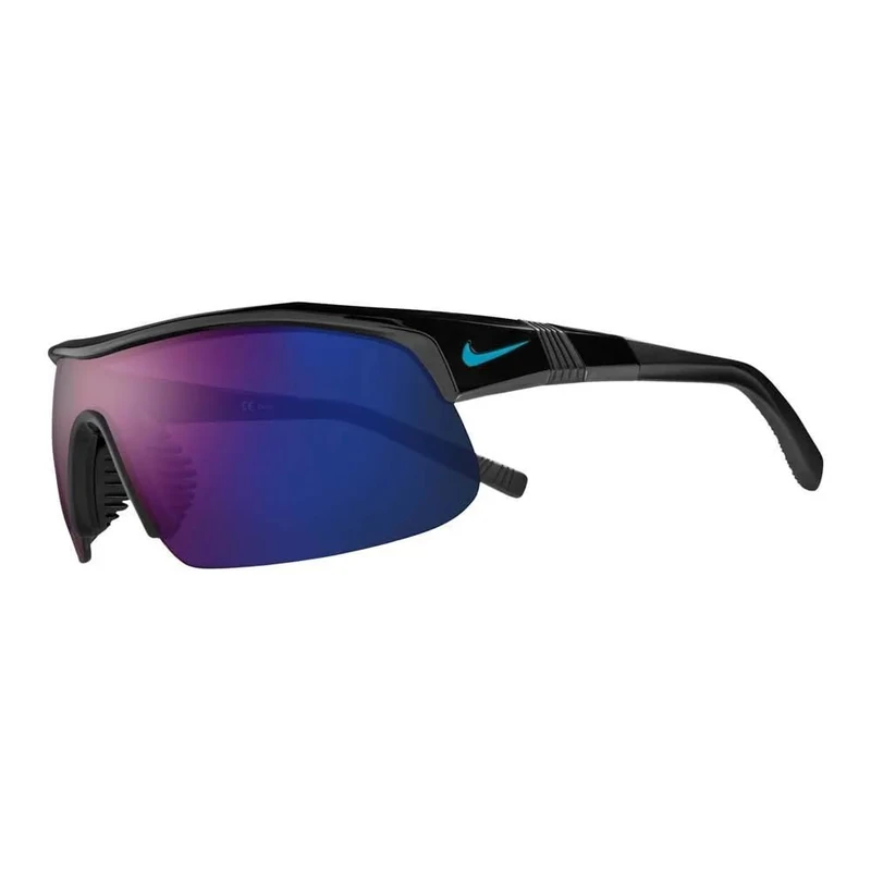 Nike Show X1 DX6520 Sports Sunglasses Running Training Outdoor Performance Sunglasses, Black/Blue Mirror, One Size