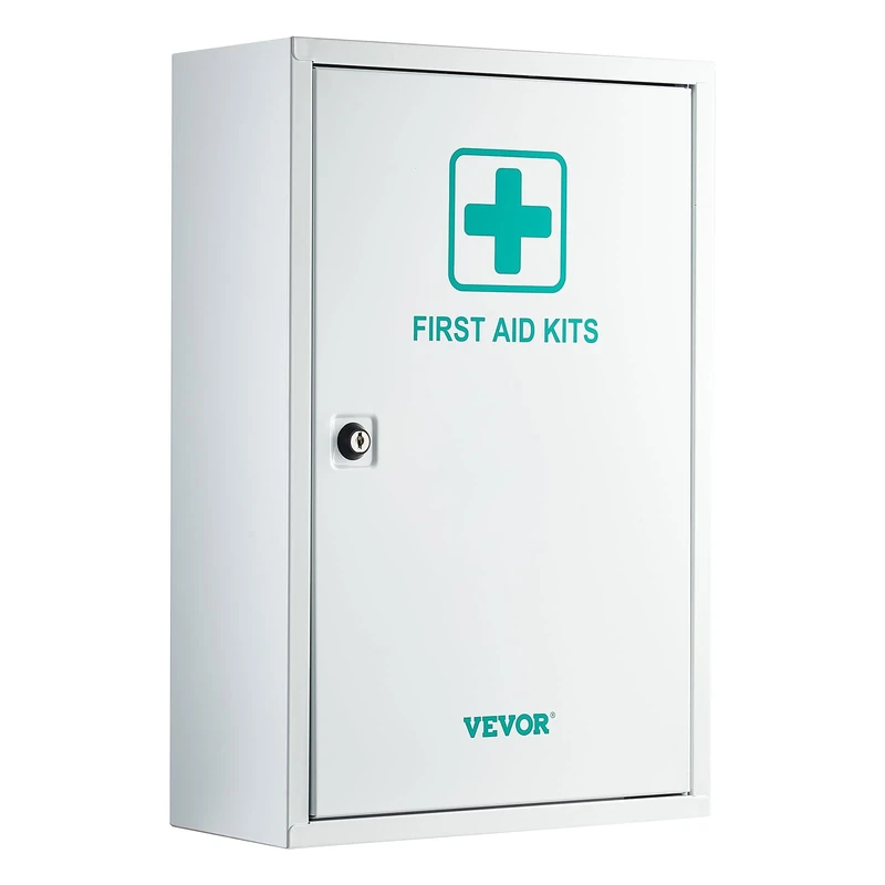 VEVOR 3-Shelf First Aid Cabinet, 1000 Pieces, Large Capacity First Aid Kit, Wall Mounted Medicine Cabinet, OSHA & ANSI 2015 (Class A), Industrial Emergency Metal Med Box, for Business and Worksite