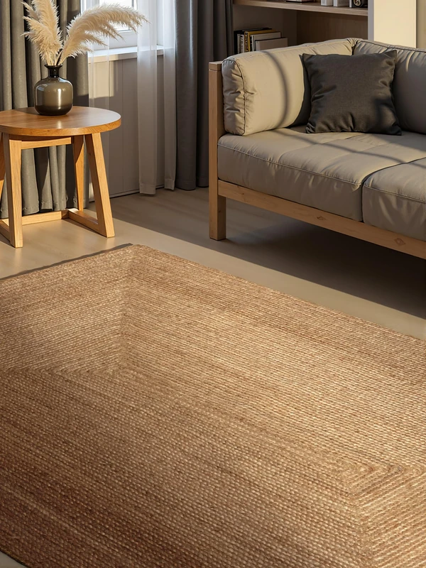 Hanse Home Sharmila Jute Rug Natural Living Room Rug 100% Jute Handwoven Robust and Easy Care Modern Boho Natural Fibre Rug Natural Brown 120 x 180 cm