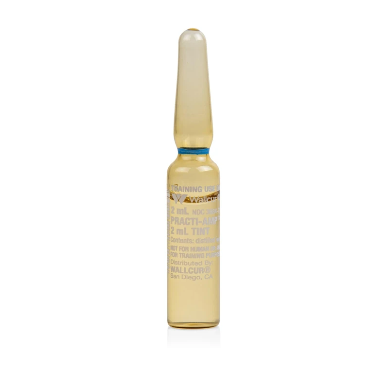 Wallcur Practi-Ampoule 2mL Tinted (Pack of 100) - Simulation Product for Medical Training
