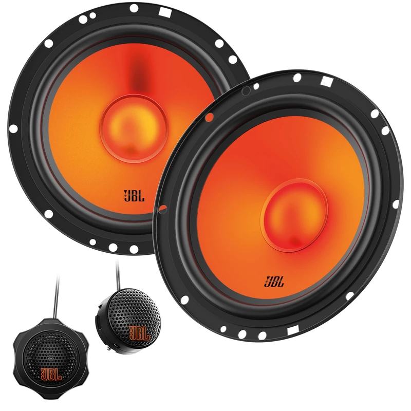 JBL Stage1 62CF GEN2 6.5" (165 mm) Component Car Speakers delivering 80W RMS and 640W Peak Power, 4 Ohm Impedance, Plus One™ Woofer Cone and Edge-Driven Silk Dome Tweeters for Clear JBL Sound