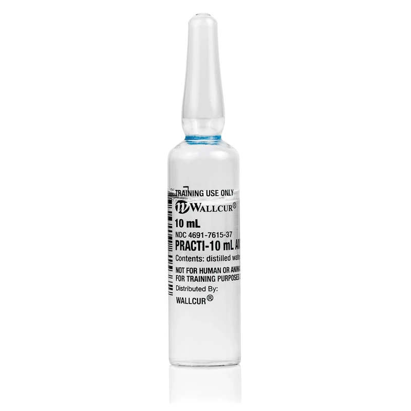 Wallcur Practi-Ampoule 10mL (Pack of 100) - Simulation Product for Medical Training